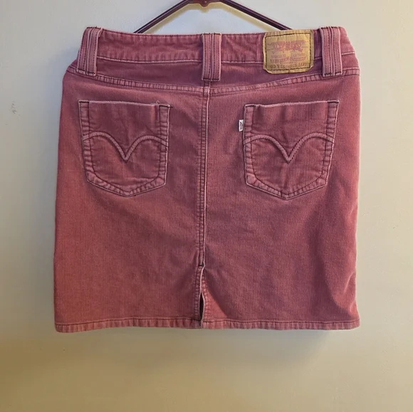 Levis Corduroy Rose Pink Skirt Juniors 7 School Fall - Picture 2 of 7